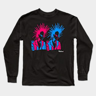 Punk Pastel Mates in Magenta and Blue by Blackout Design Long Sleeve T-Shirt